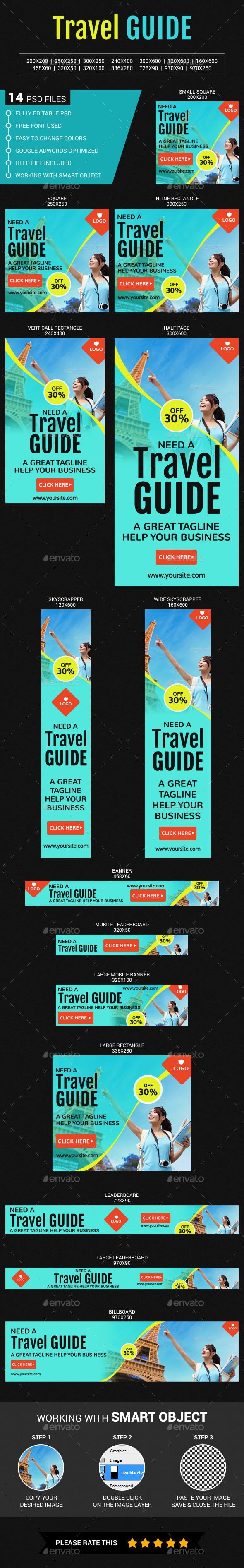Travel Guide - Banners & Ads Web Elements