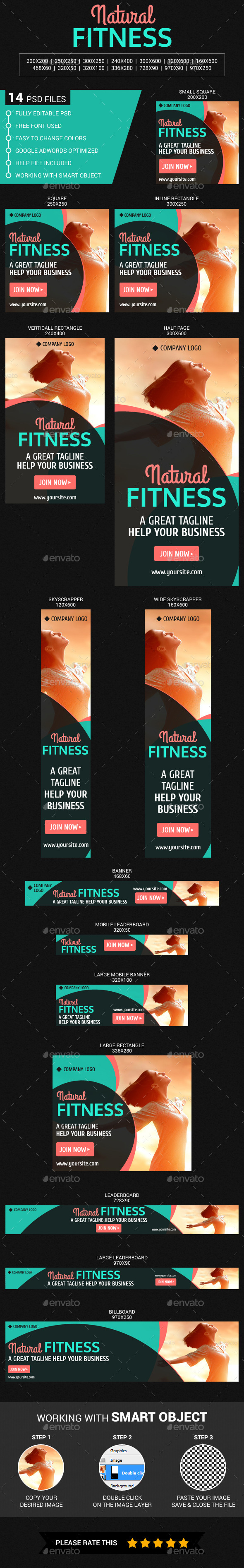 Natural Fitness - Banners & Ads Web Elements
