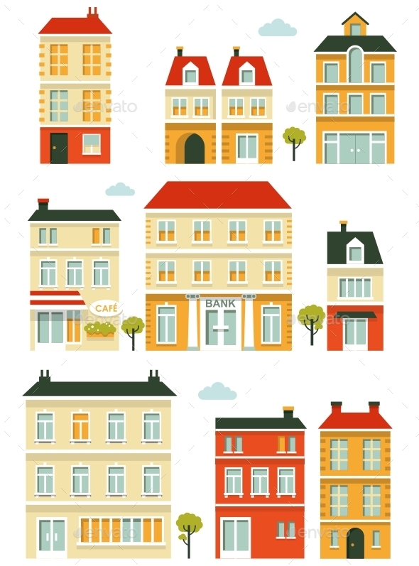 City Buildings Set - Buildings Objects