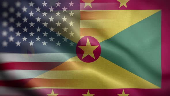 USA Grenada Flag Loop Background 4K