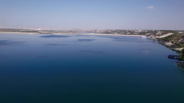 Aerial View of Water Reservoir on Euphrates River alt