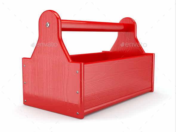Empty wooden toolbox - Stock Photo - Images