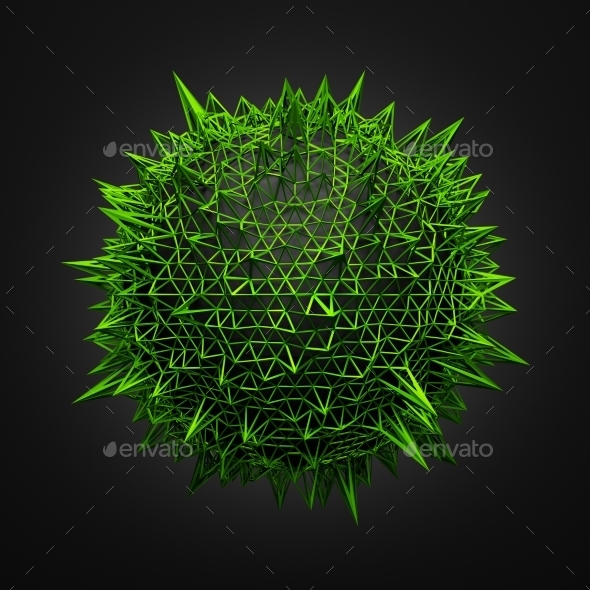 Abstract Sphere With Chaotic Structure. - Tech / Futuristic Backgrounds