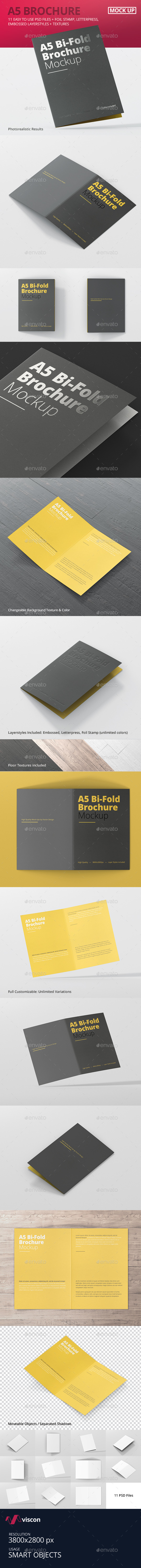 A5 Bi-Fold Brochure Mock-Up - Brochures Print
