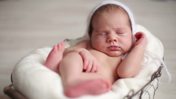 Cute Newborn Baby Sleeping