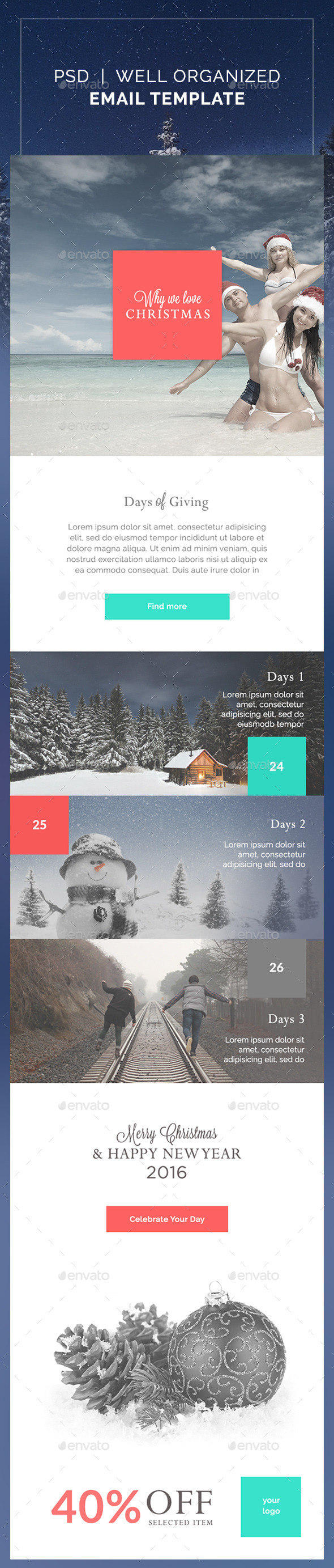 Christmas Email Template - E-newsletters Web Elements