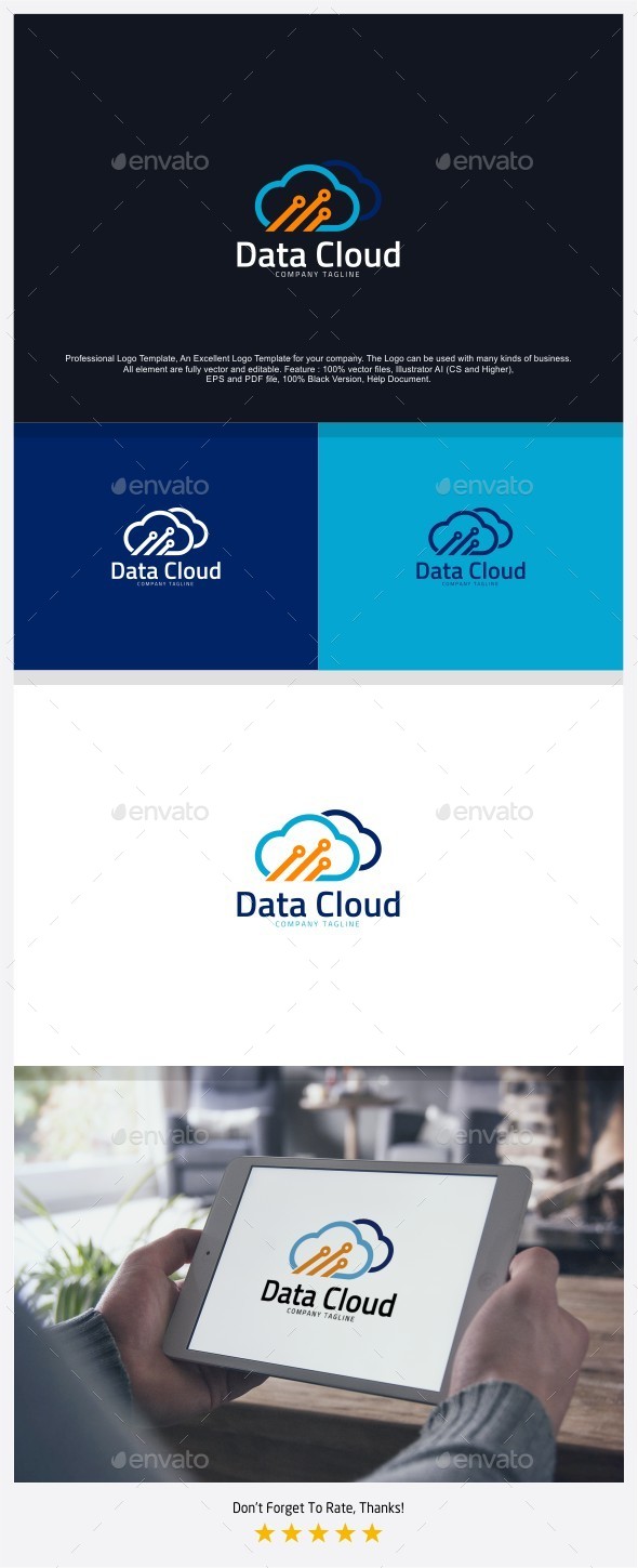 Data Cloud - Cloud Computing Logo - Symbols Logo Templates