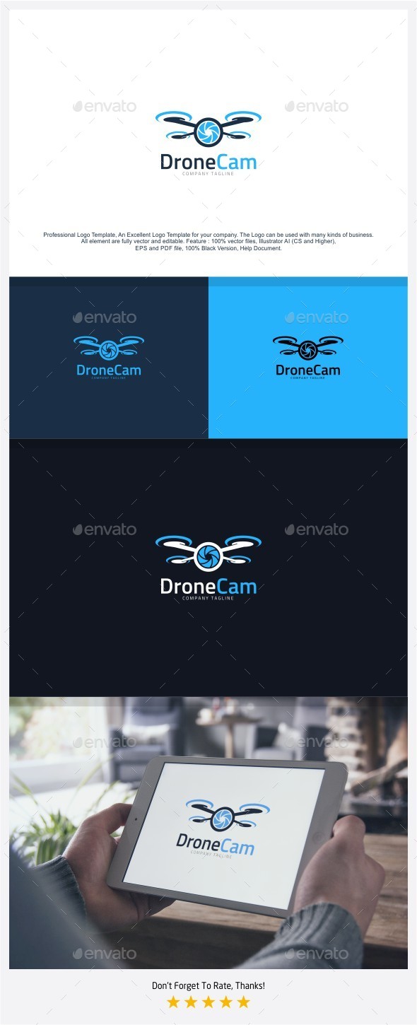 Drone Camera - Aerial Photo Logo - Objects Logo Templates