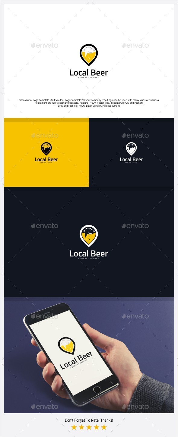 Local Beer - Beer Point Logo - Food Logo Templates