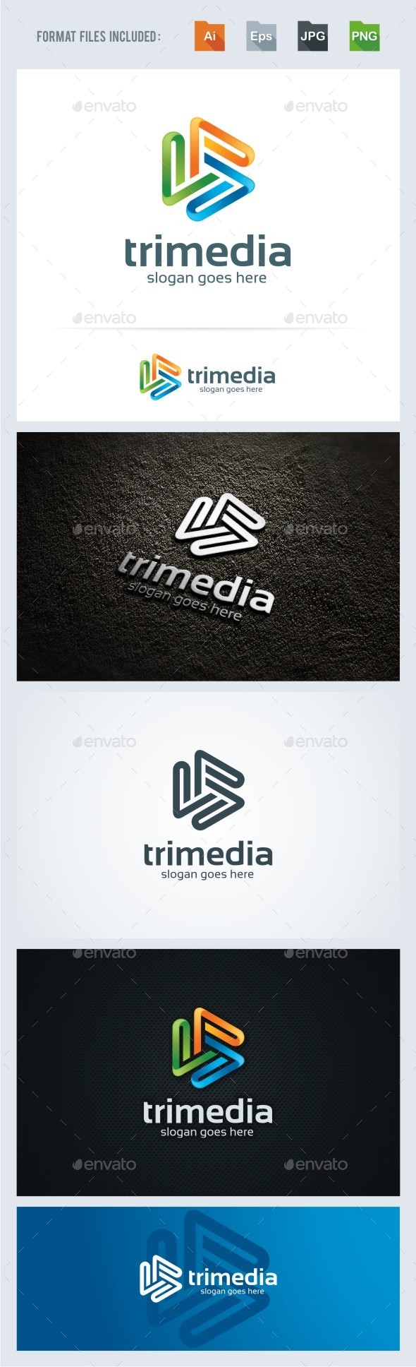 Trimedia - Abstract Logo Template - 3d Abstract