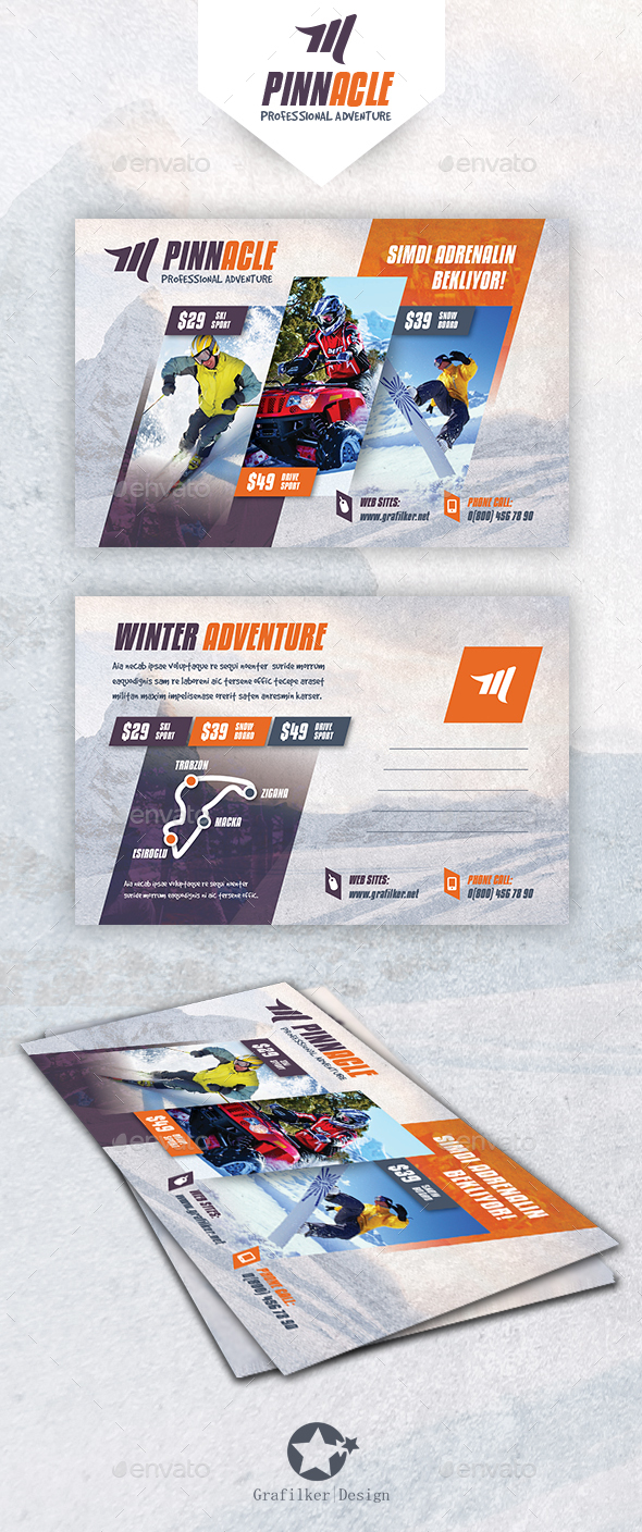 Winter Adventure Postcard Templates - Cards & Invites Print Templates