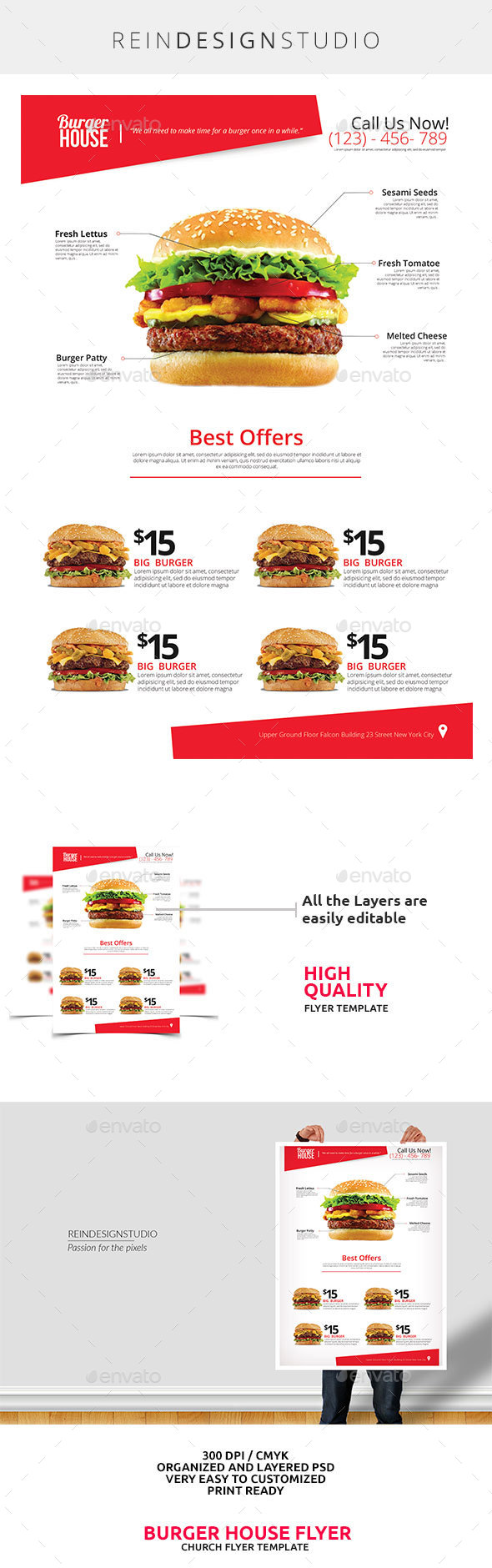 Burger House Flyer Template - Commerce Flyers