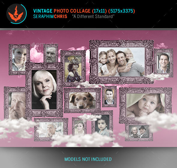 Vintage Photo Collage Template 2 - Photo Templates Graphics