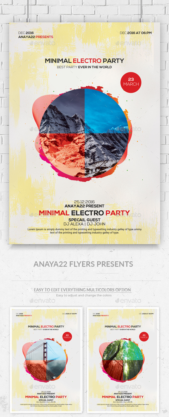 Minimal Hipster Party Flyer - Clubs & Parties Events