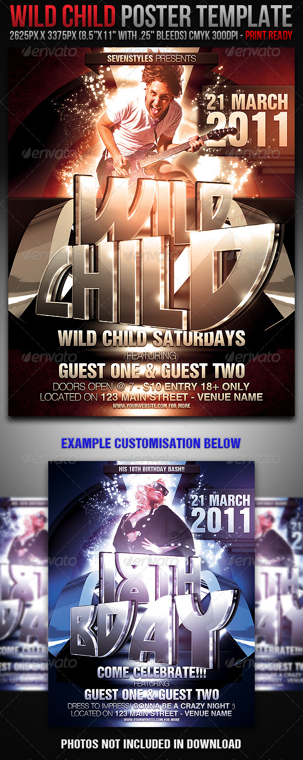 WildChild Poster/Flyer Template - Clubs & Parties Events