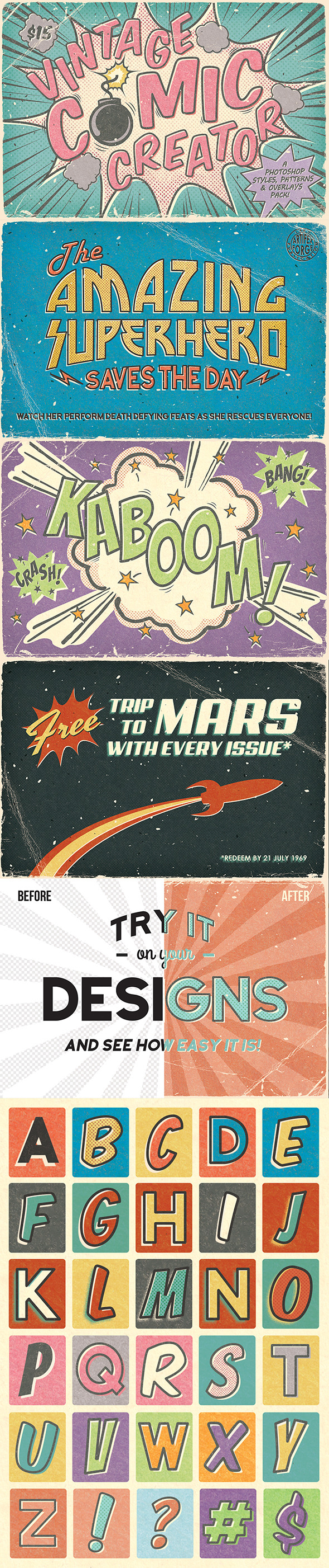 Vintage Comic Creator - Styles Photoshop