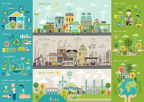 Green City Infographic - Industries Business