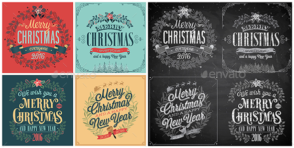 Set of Christmas Emblems. - Christmas Seasons/Holidays