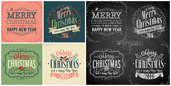 Set of Christmas emblems. - Christmas Seasons/Holidays