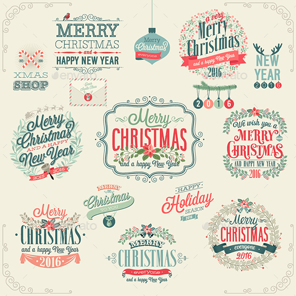 Christmas Emblems Set - Christmas Seasons/Holidays