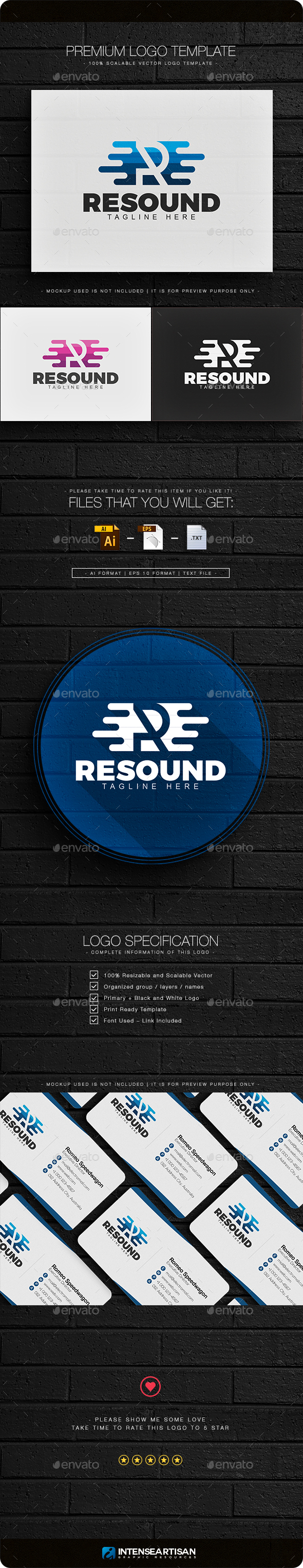 Resound - Letter R Logo - Letters Logo Templates