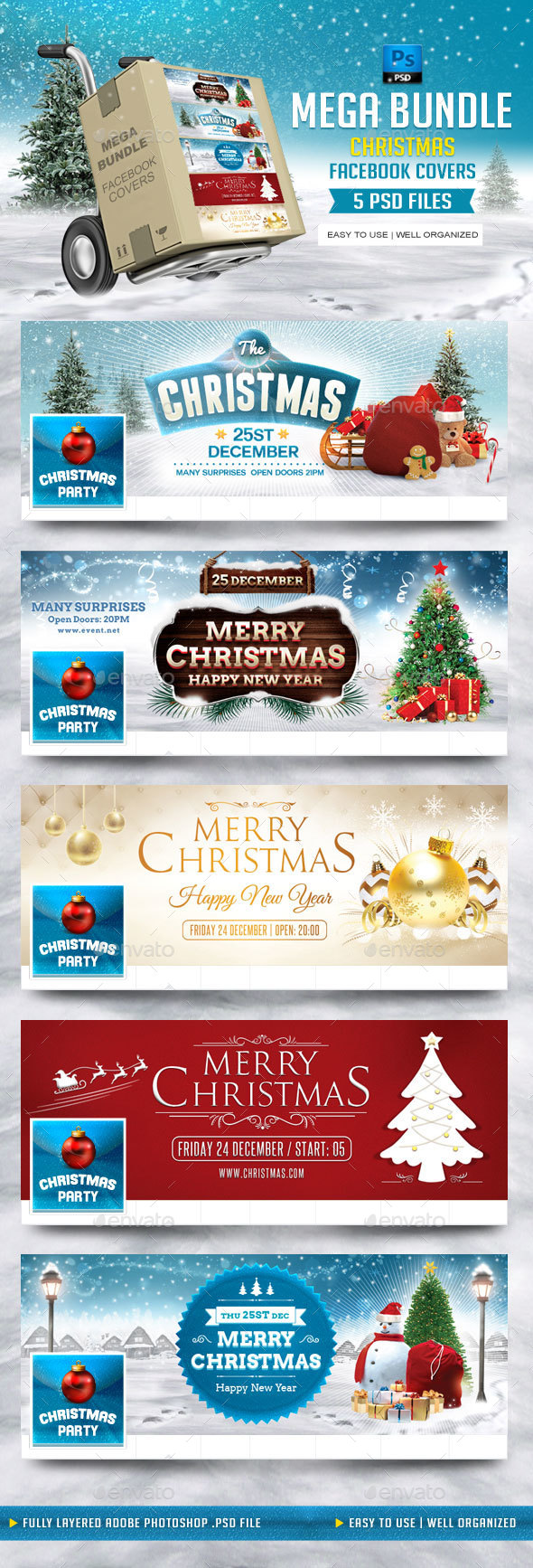 Mega Bundle Christmas Facebook Cover - Facebook Timeline Covers Social Media