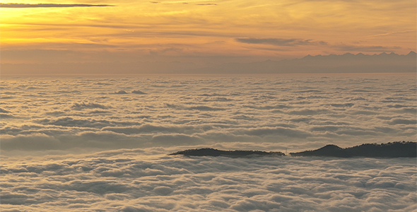 Sunset above Sea of Clouds