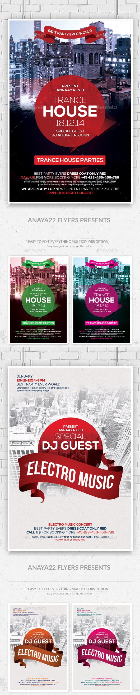 Electro City Flyers Bundle - Clubs & Parties Events