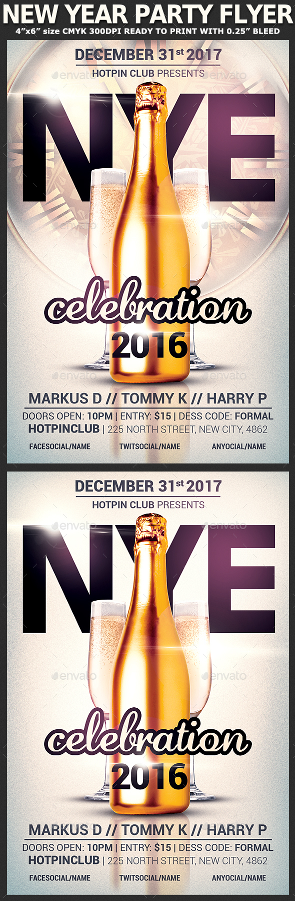New Years Eve Party Flyer Template - Holidays Events