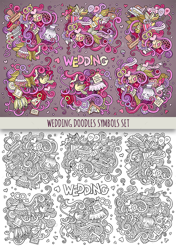 Wedding Doodles Symbols & Elements - Weddings Seasons/Holidays