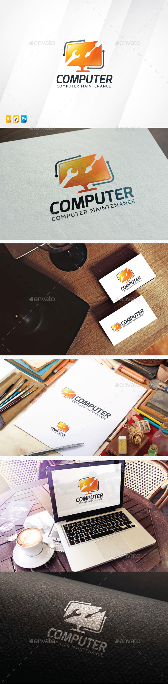 Computer Maintenance Logo - Objects Logo Templates