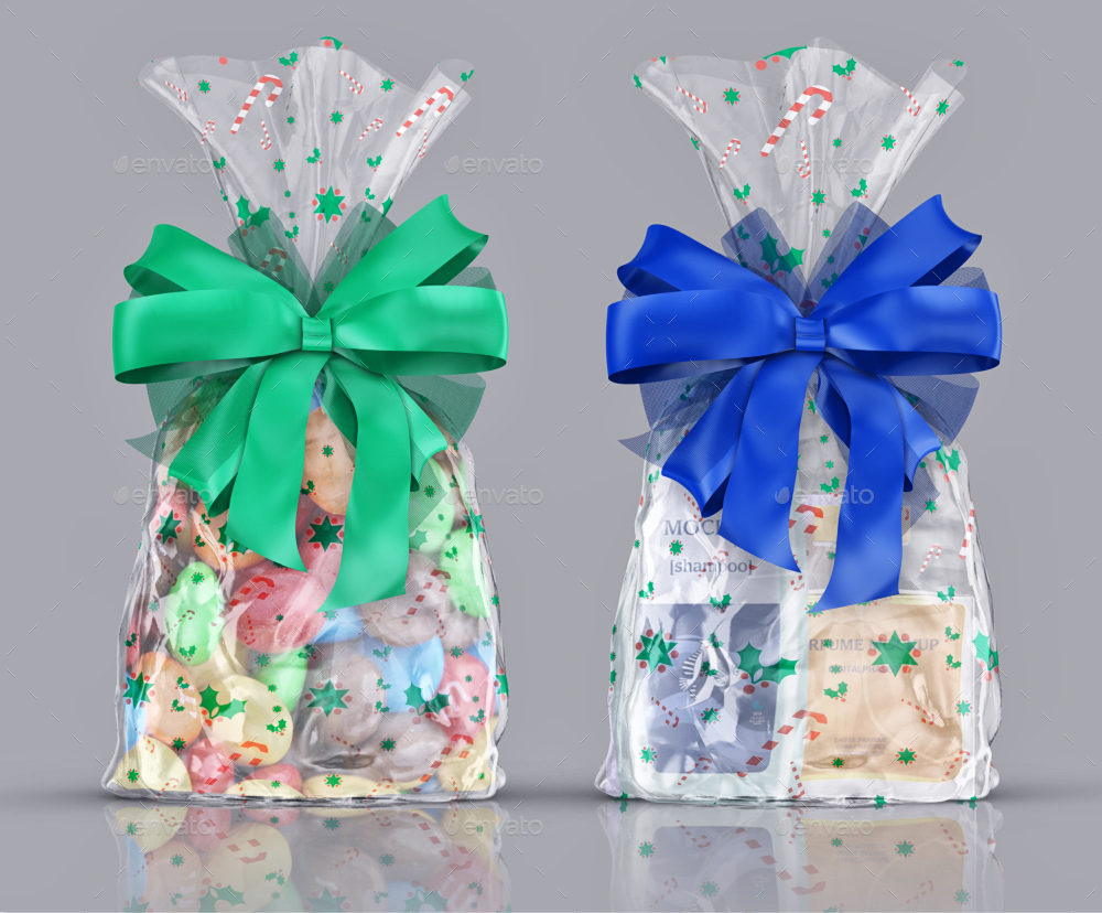 clear gift wrap bags