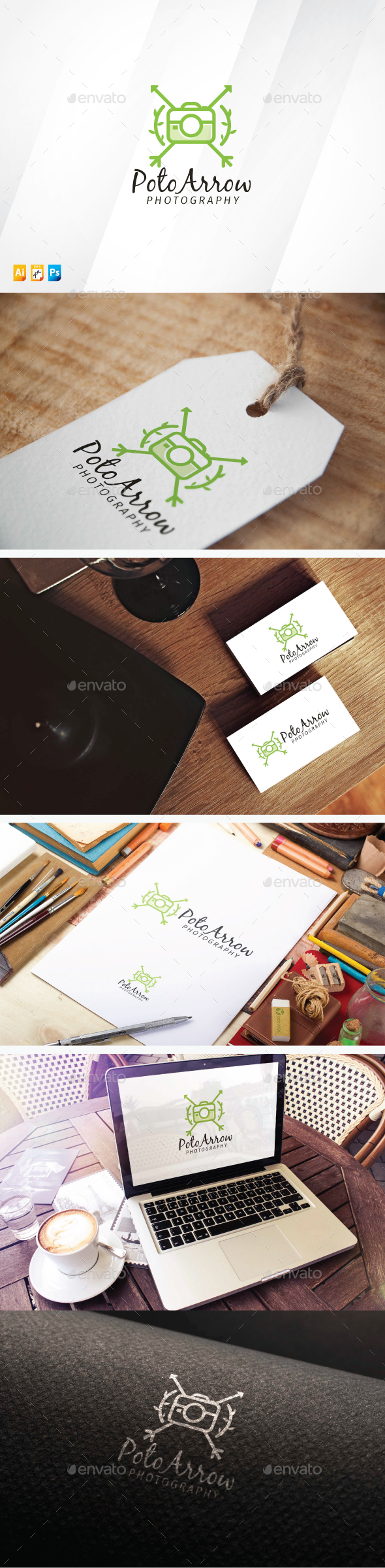 Photography and Arrow Logo - Vector Abstract
