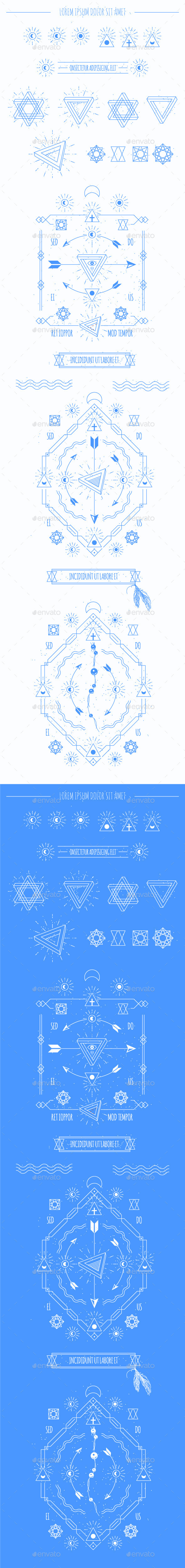 Retro Sign Dotwork Tattoo - Tattoos Vectors