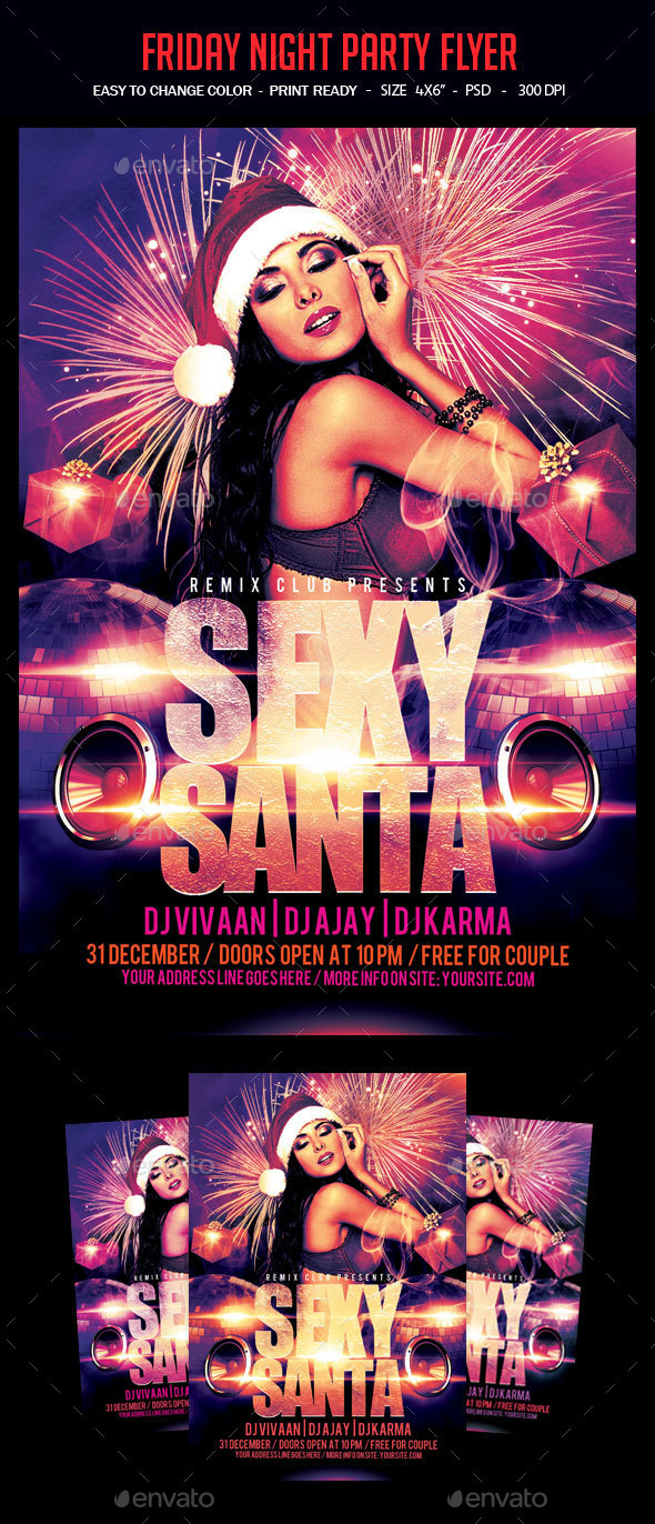 Sexy Christmas Party Flyer - Clubs & Parties Events