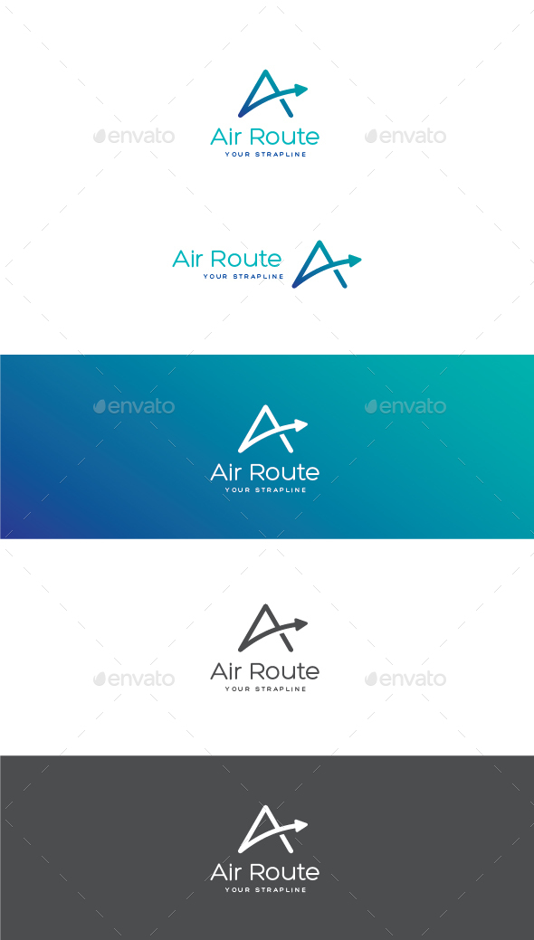 Air Route Letter A Logo - Letters Logo Templates