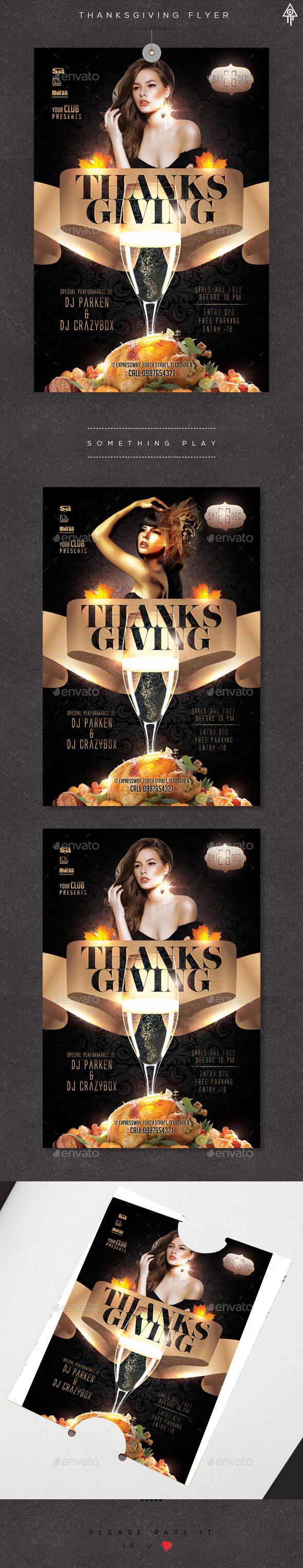 Thanksgiving Night Party Flyer - Clubs & Parties Events