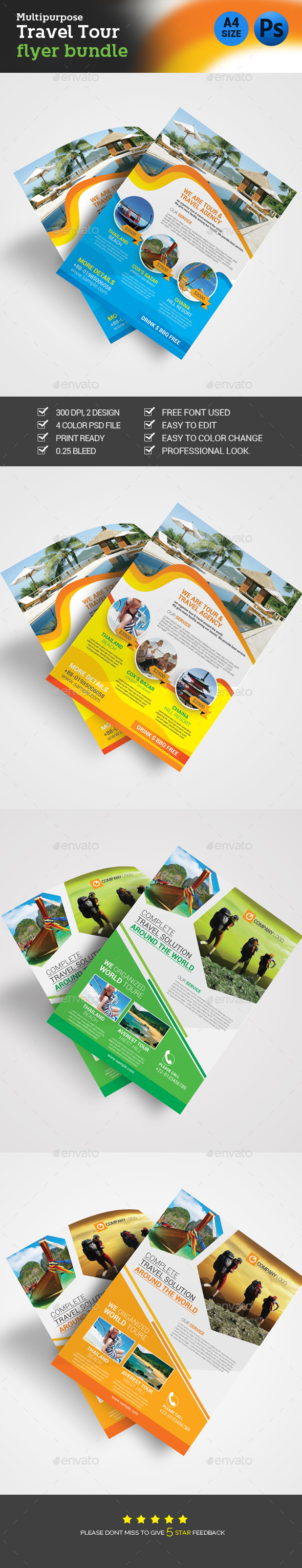 Travel Flyer Bundle - Flyers Print Templates