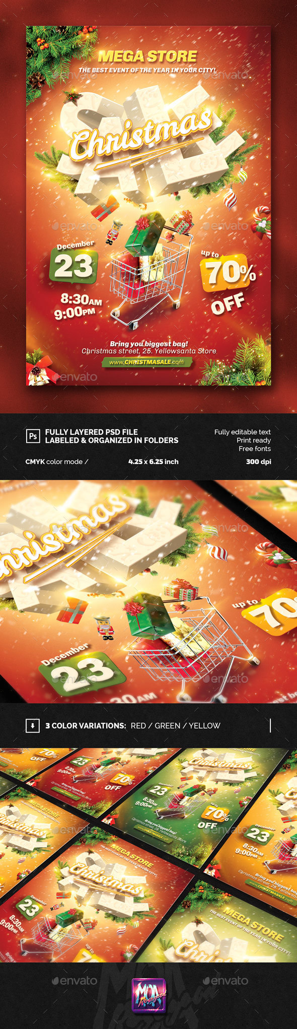 Christmas sale flyer template - Events Flyers