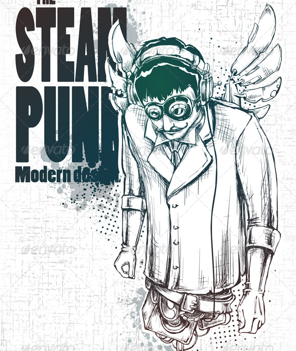 Steampunk musical poster - People Characters