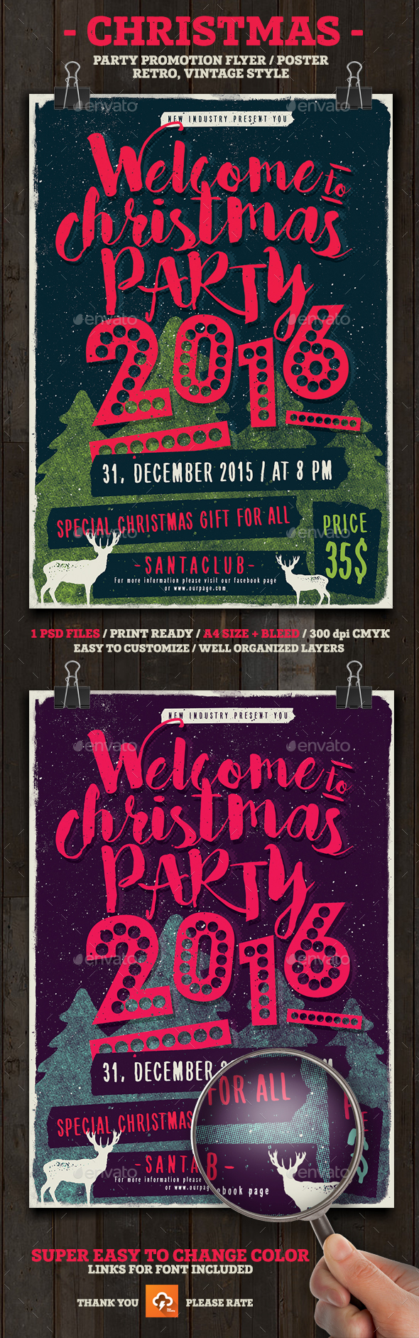 Christmas Party Poster/Flyer - Holidays Events