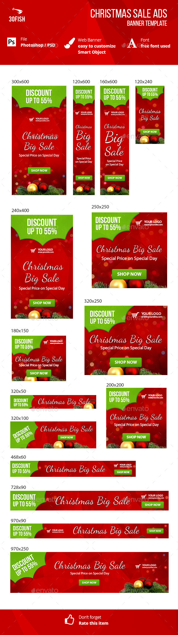 Christmas Sale Ads Banner - Banners & Ads Web Elements
