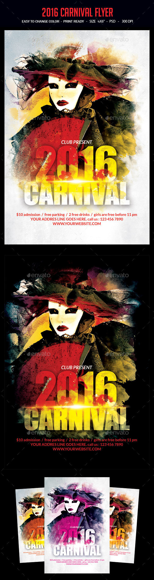 2016 Carnival Flyer - Clubs & Parties Events
