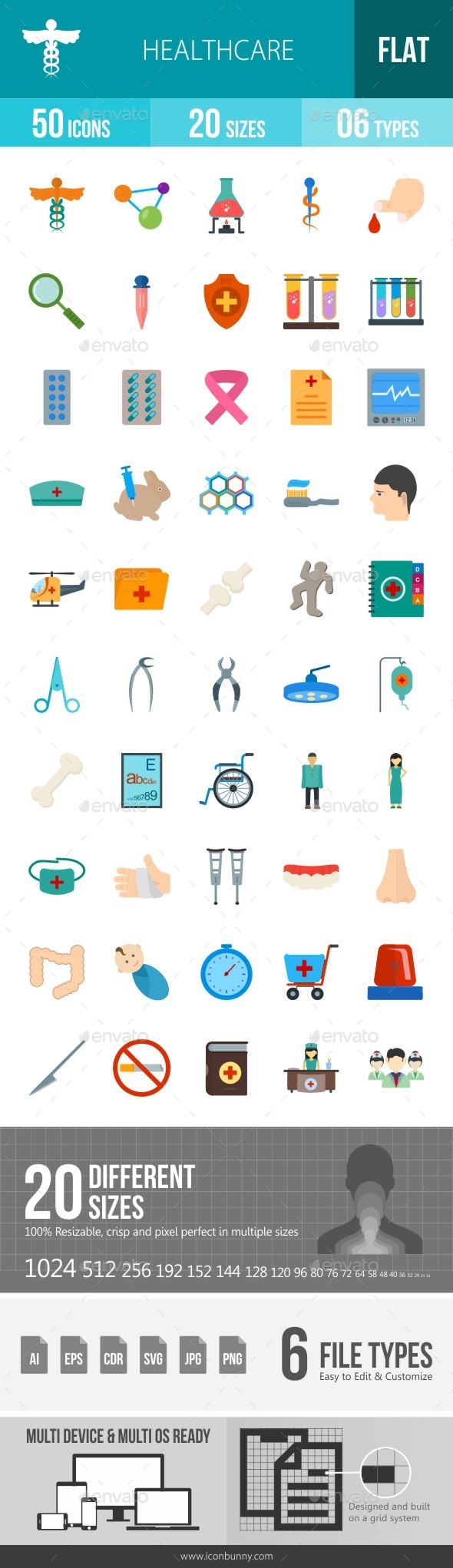 Healthcare Flat Multicolor Icons - Icons