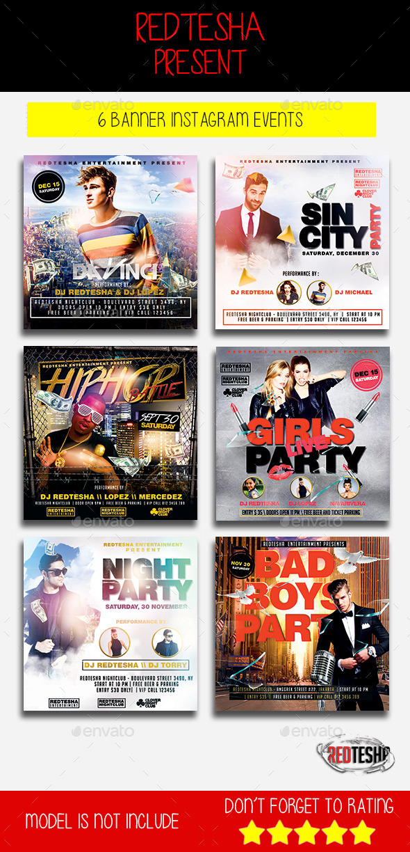 Instagram Banner Events - Banners & Ads Web Elements