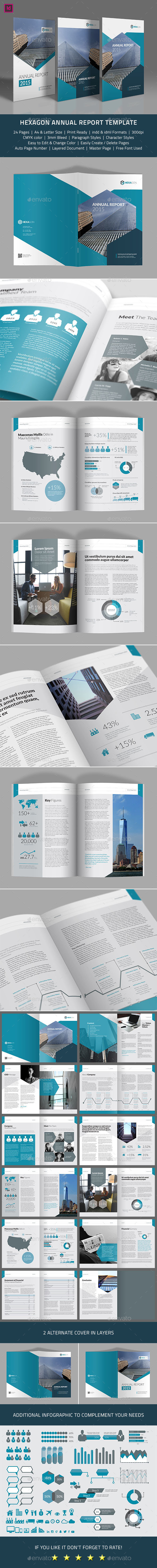 Hexagon Annual Report Template - Corporate Brochures