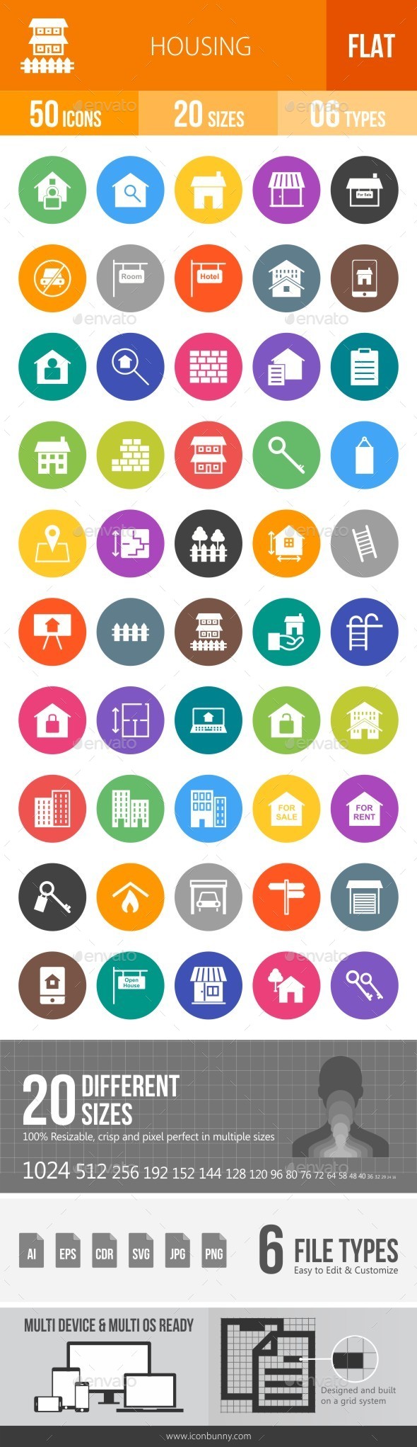 Housing Flat Round Icons - Icons
