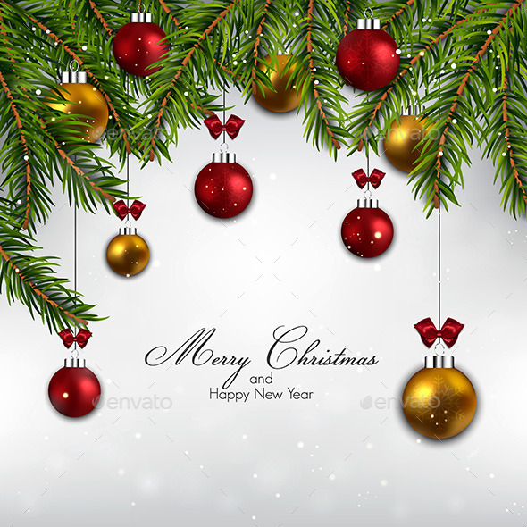 Christmas Background With Fir Branches - Christmas Seasons/Holidays