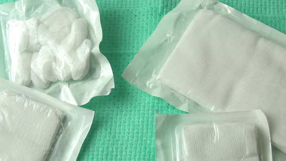 White medical cotton gauze bandage