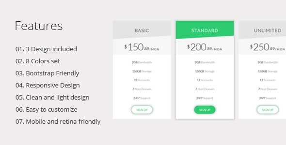 Generic Pricing Table - CodeCanyon 13720731